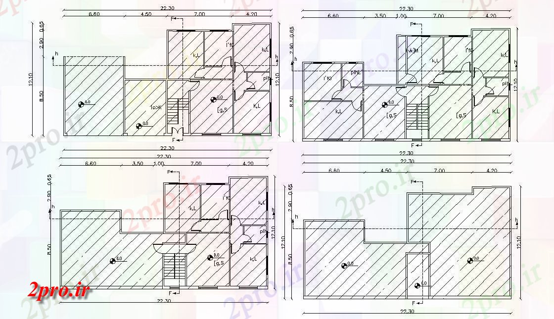 دانلود نقشه خانه های کوچک ، نگهبانی ، سازمانی - X 72 'آپارتمان خانه طرحی 12 در 22 متر (کد156020)