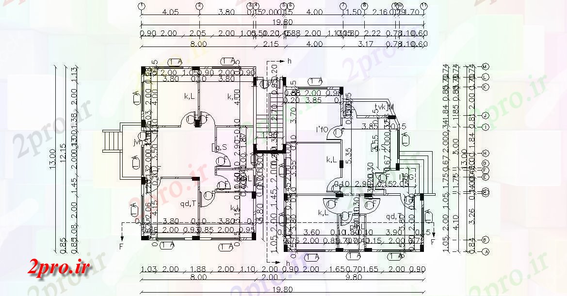 دانلود نقشه خانه های کوچک ، نگهبانی ، سازمانی - توسط 62 خانه طرح 12 در 19 متر (کد156022)