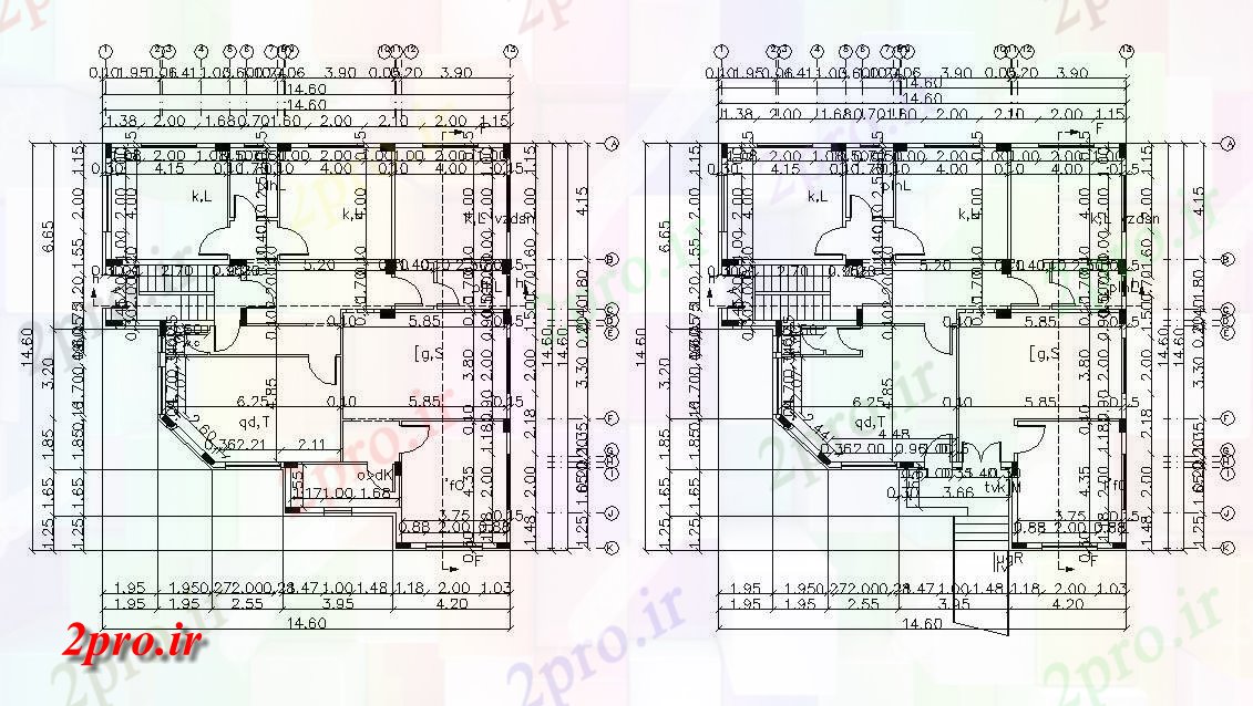 دانلود نقشه خانه های کوچک ، نگهبانی ، سازمانی - X 45 مجلس 14 در 14 متر (کد156026)