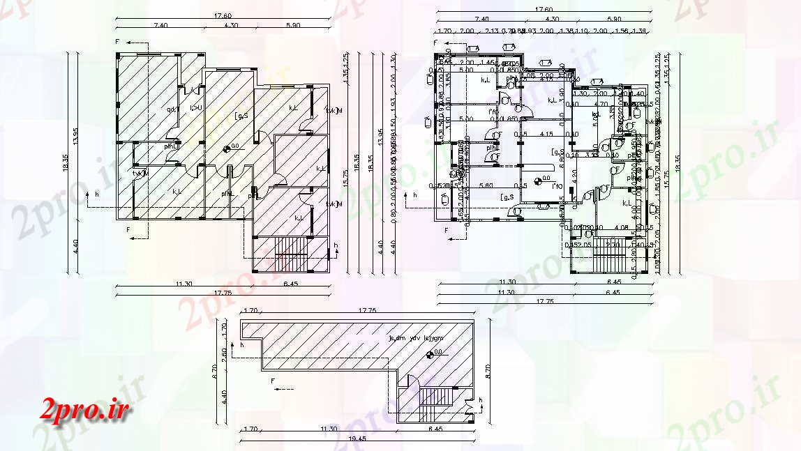 دانلود نقشه خانه های کوچک ، نگهبانی ، سازمانی - X 60 خانه طراحی اتوکد 17 در 18 متر (کد156031)