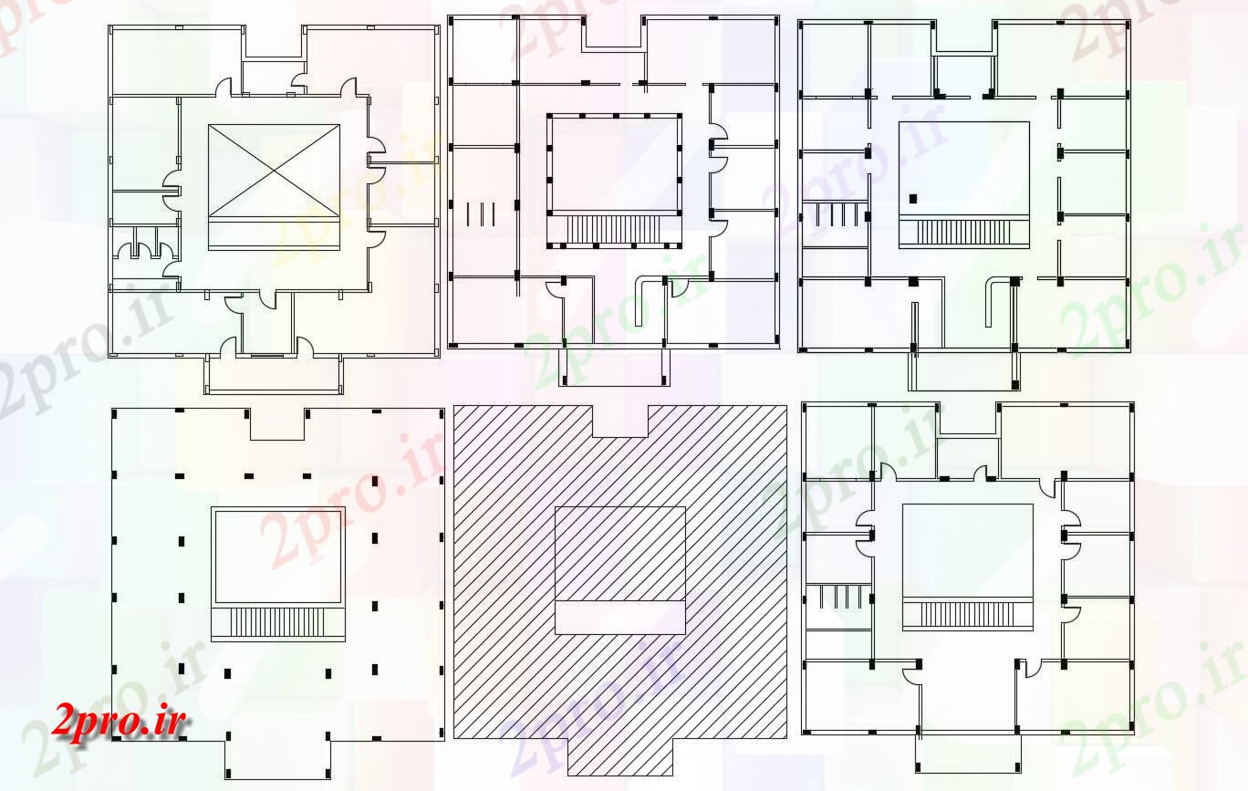 دانلود نقشه دانشگاه ، آموزشکده ، مدرسه ، هنرستان ، خوابگاه - مدرسه پروژه طرحی طبقه 21 در 21 متر (کد156041)