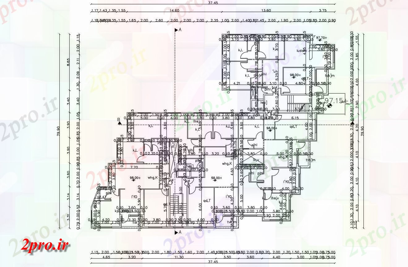 دانلود نقشه مسکونی  ، ویلایی ، آپارتمان  X 120، آپارتمان   طرحی طبقه (کد156056)