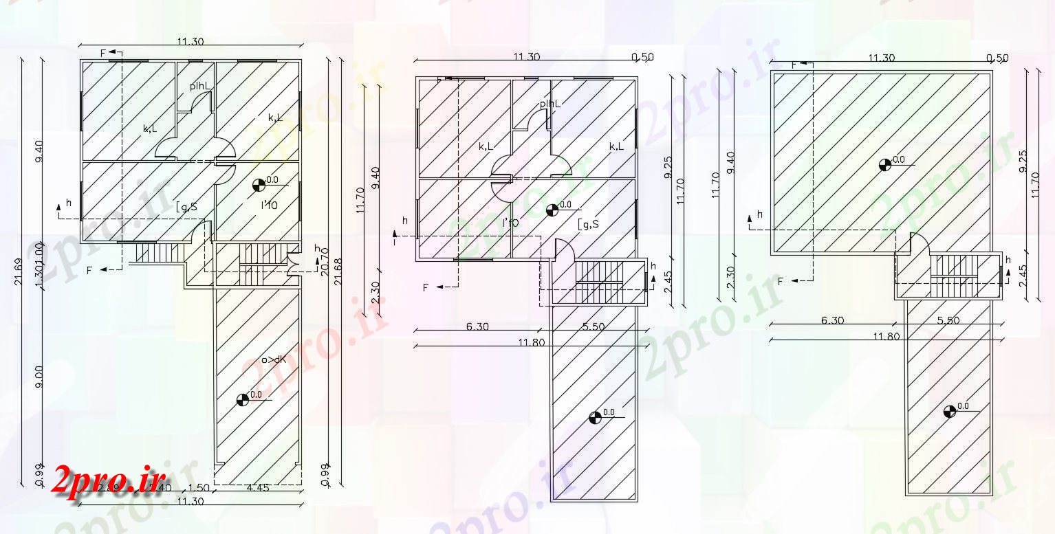 دانلود نقشه خانه های کوچک ، نگهبانی ، سازمانی - BHK معماری خانه طرح 11 در 20 متر (کد156065)