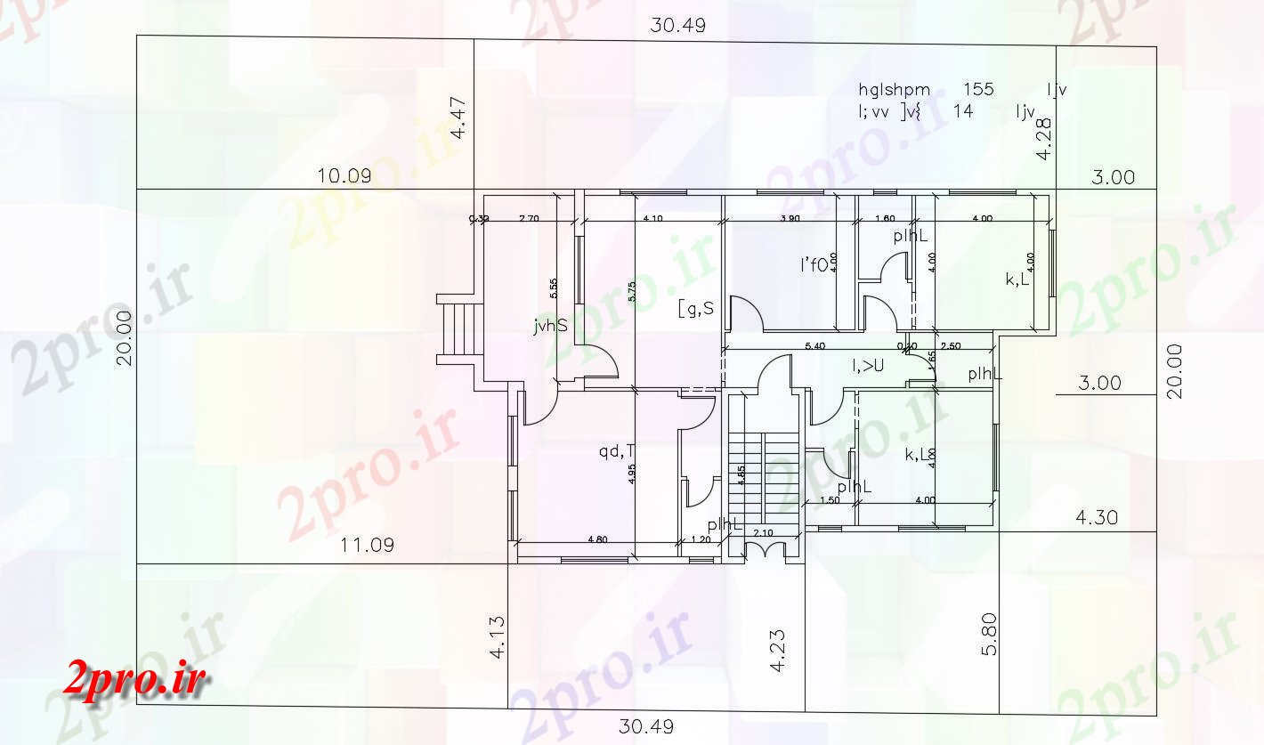 دانلود نقشه خانه های کوچک ، نگهبانی ، سازمانی - X 98 پا خانه طراحی اتوکد 11 در 16 متر (کد156067)