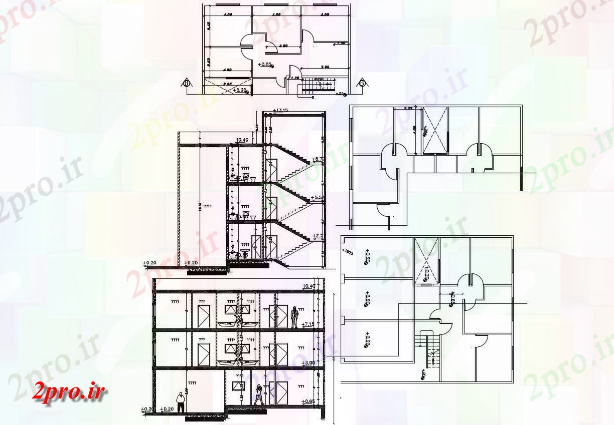 دانلود نقشه مسکونی  ، ویلایی ، آپارتمان  سطحی آپارتمان   ساختمان بخش نشیمن  (کد156080)