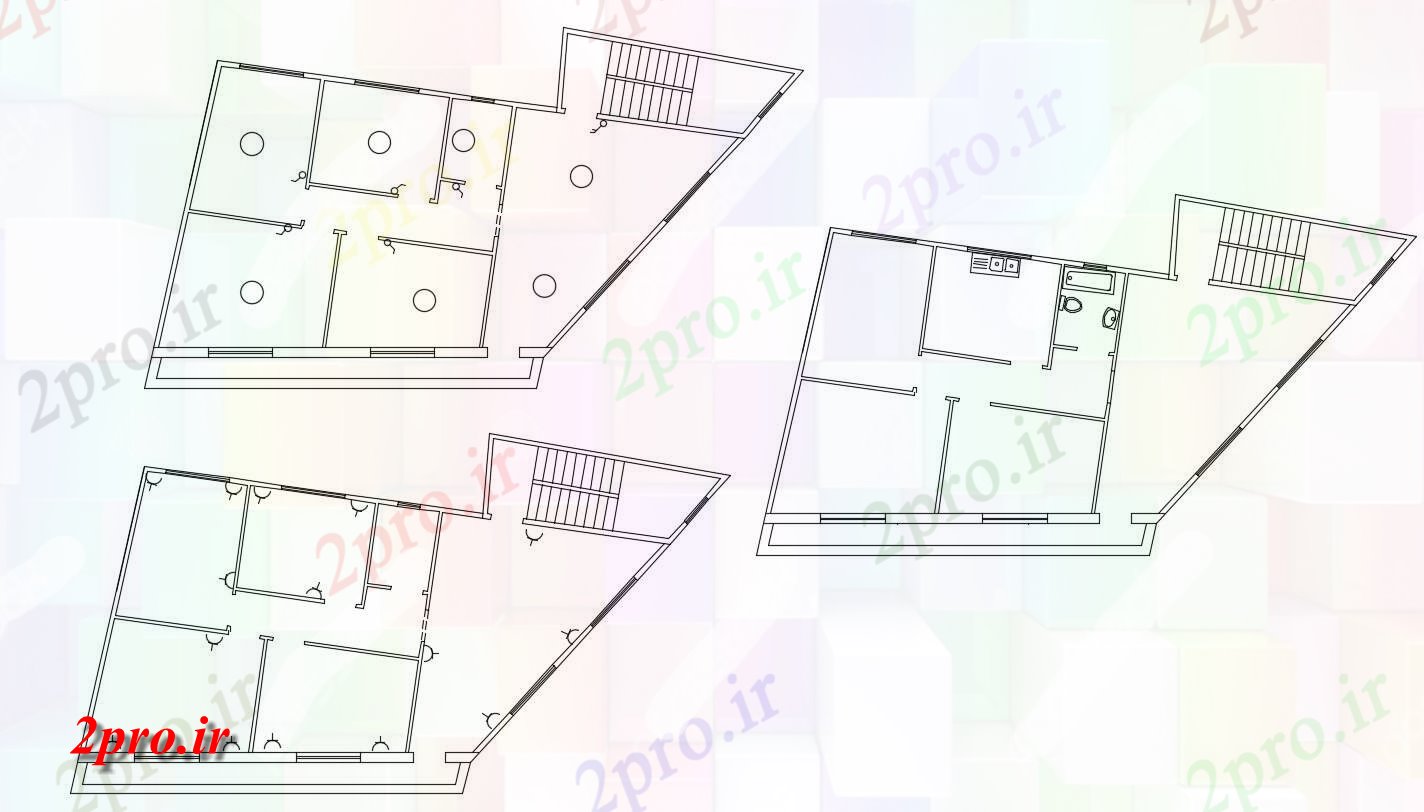 دانلود نقشه مسکونی ، ویلایی ، آپارتمان BHK خانه طرحی با برق نشیمن 12 در 12 متر (کد156092)