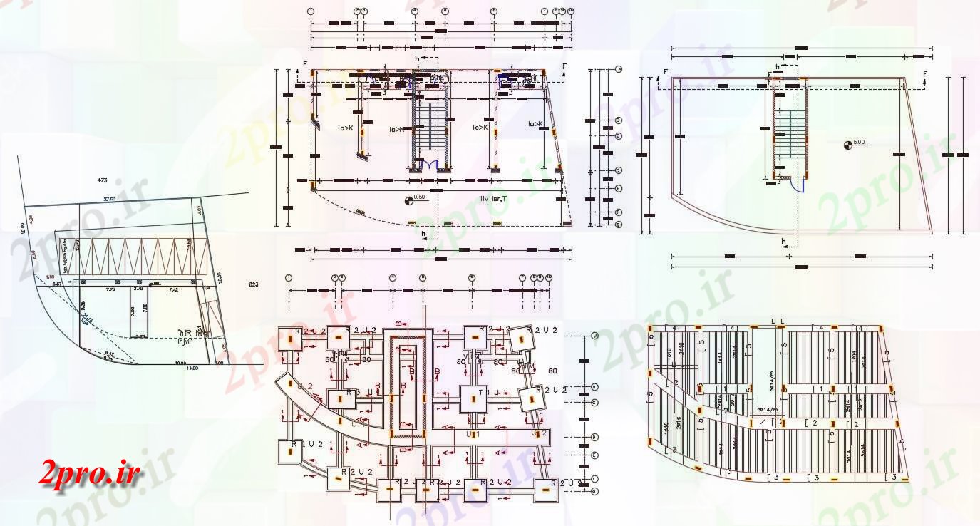 دانلود نقشه ساختمان اداری - تجاری - صنعتی فروشگاه تجاری با پارکینگ طرح 12 در 20 متر (کد156147)