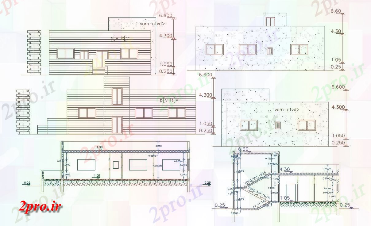 دانلود نقشه مسکونی  ، ویلایی ، آپارتمان  فوت مربع ساختمان خانه بخشی نما طراحی (کد156160)