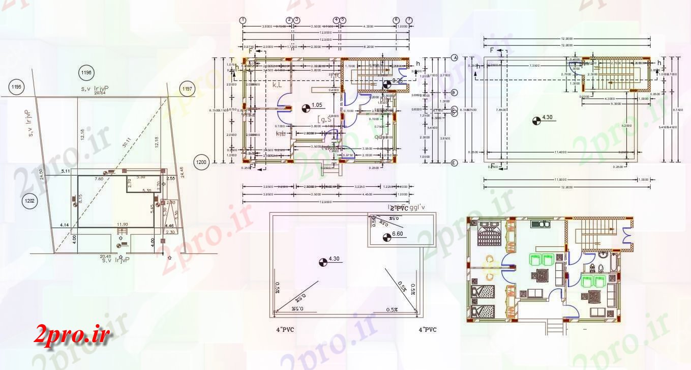 دانلود نقشه خانه های کوچک ، نگهبانی ، سازمانی - X 40 مجلس 8 در 12 متر (کد156164)