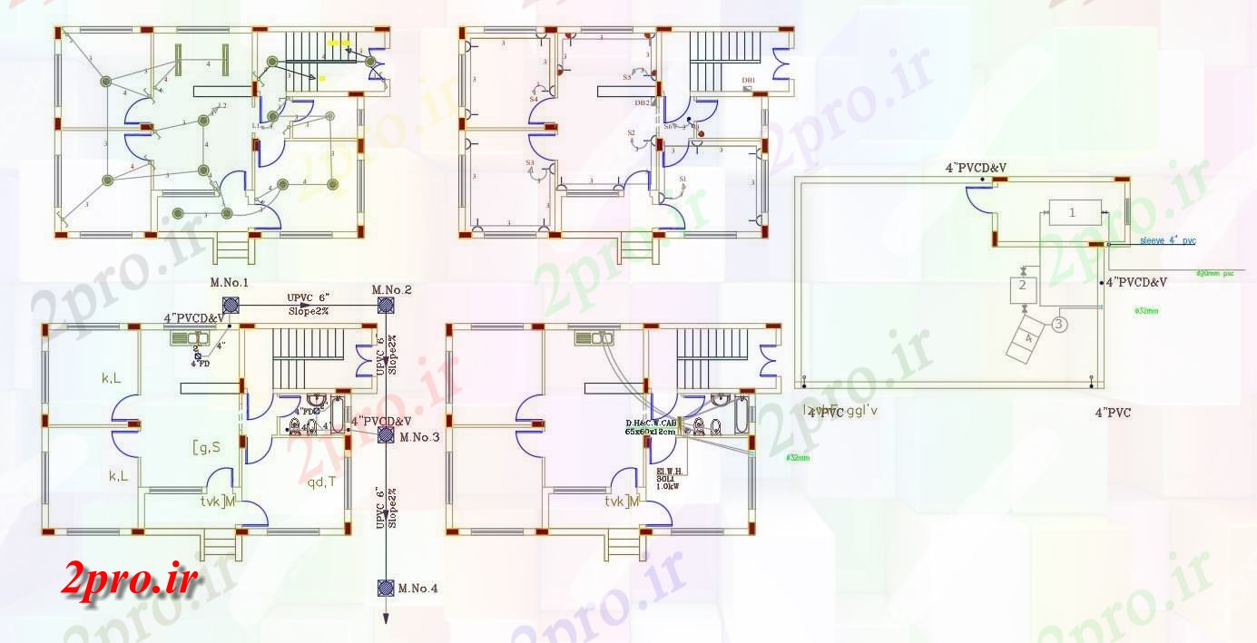 دانلود نقشه خانه های کوچک ، نگهبانی ، سازمانی - X 40 'پا خانه لوله کشی و برق طرح 8 در 12 متر (کد156165)