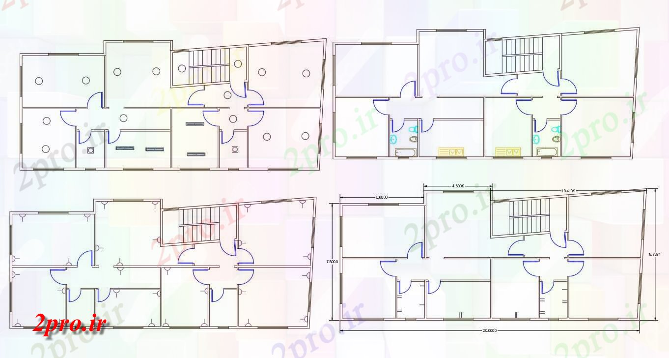 دانلود نقشه مسکونی ، ویلایی ، آپارتمان BHK خانه چیدمان برق طرحی نشیمن 8 در 20 متر (کد156170)