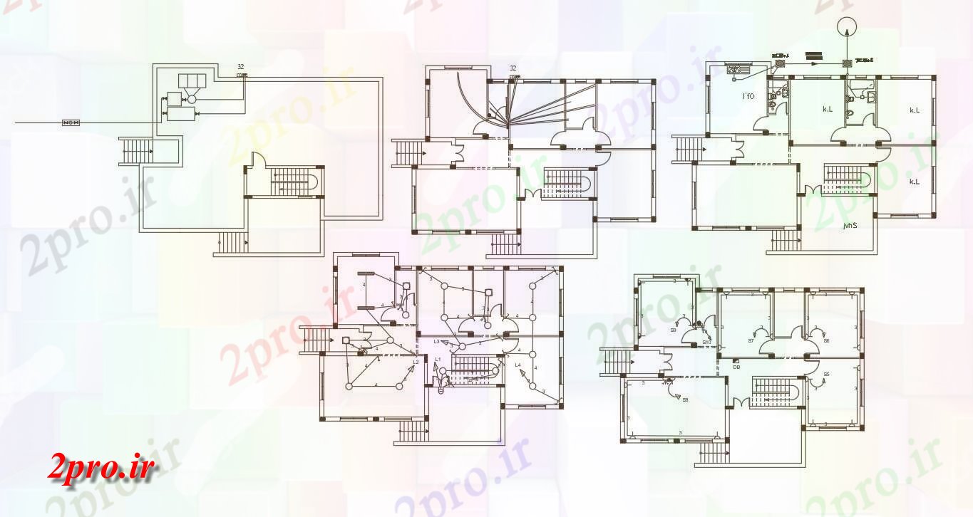 دانلود نقشه مسکونی ، ویلایی ، آپارتمان میدان محوطه کاخ برق و لوله کشی طرح 12 در 17 متر (کد156173)