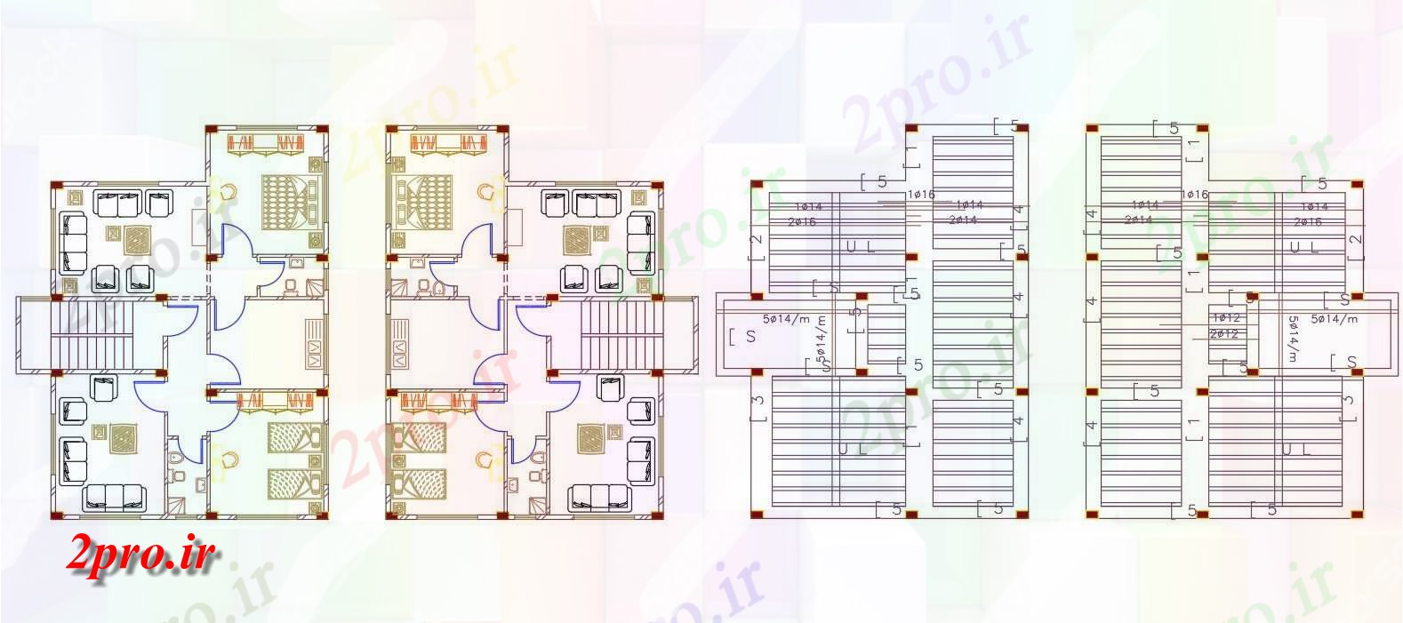دانلود نقشه مسکونی ، ویلایی ، آپارتمان BHK خانه مشترک با موج نو نوار طراحی ساختار 13 در 20 متر (کد156179)