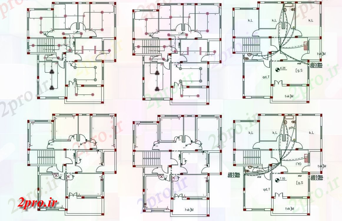 دانلود نقشه مسکونی  ، ویلایی ، آپارتمان  توسط 52 پا کاخ برق و لوله کشی طرحی چیدمان (کد156189)
