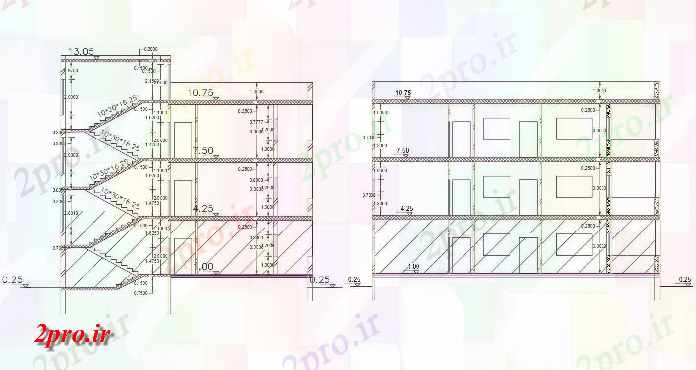 دانلود نقشه مسکونی  ، ویلایی ، آپارتمان  X 52 پا آپارتمان   ساختمان بخش نشیمن (کد156191)