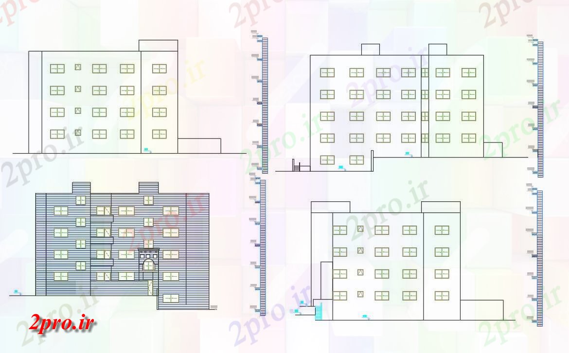 دانلود نقشه مسکونی  ، ویلایی ، آپارتمان  معماری آپارتمان   ساختمان نمای طراحی   (کد156195)