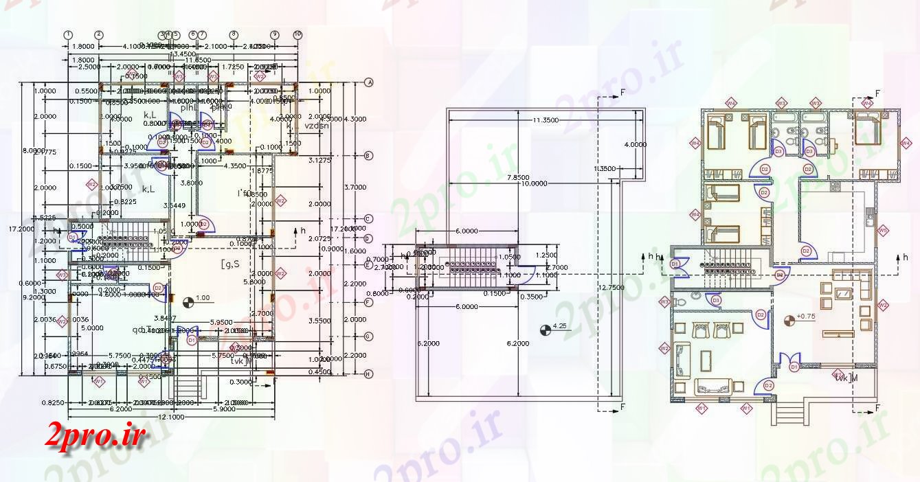 دانلود نقشه خانه های کوچک ، نگهبانی ، سازمانی - X 55 خانه طرحی 12 در 17 متر (کد156201)