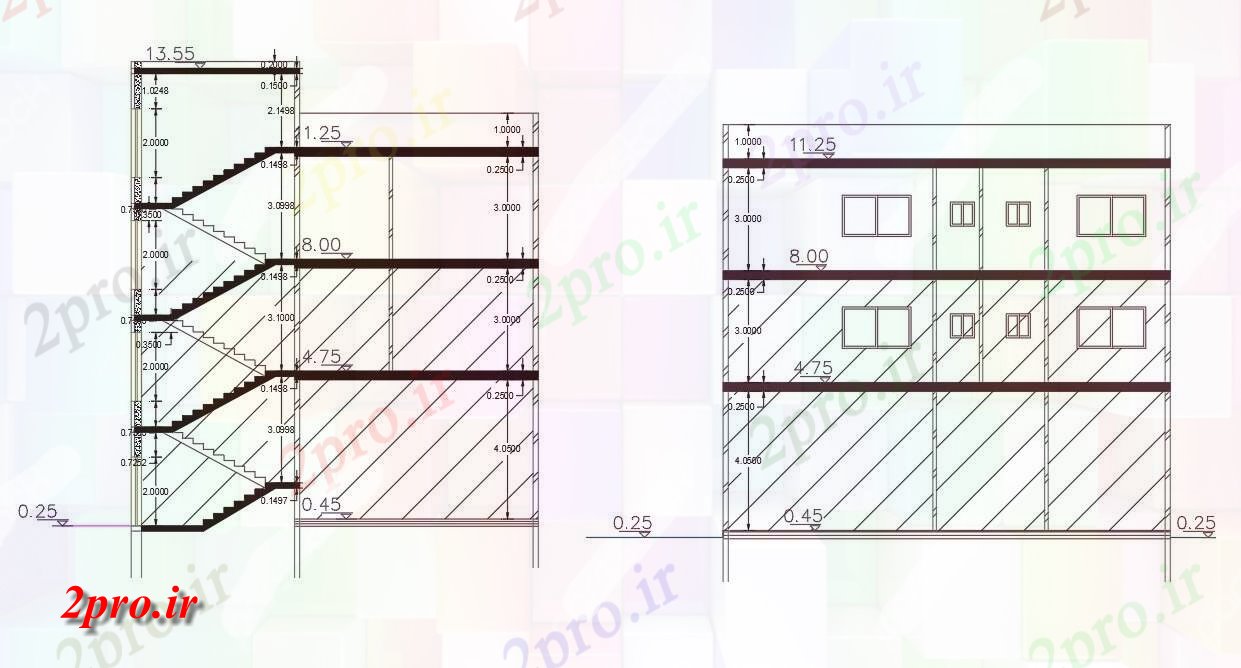 دانلود نقشه مسکونی  ، ویلایی ، آپارتمان  سطحی آپارتمان   Building  بخش  نشیمن (کد156207)