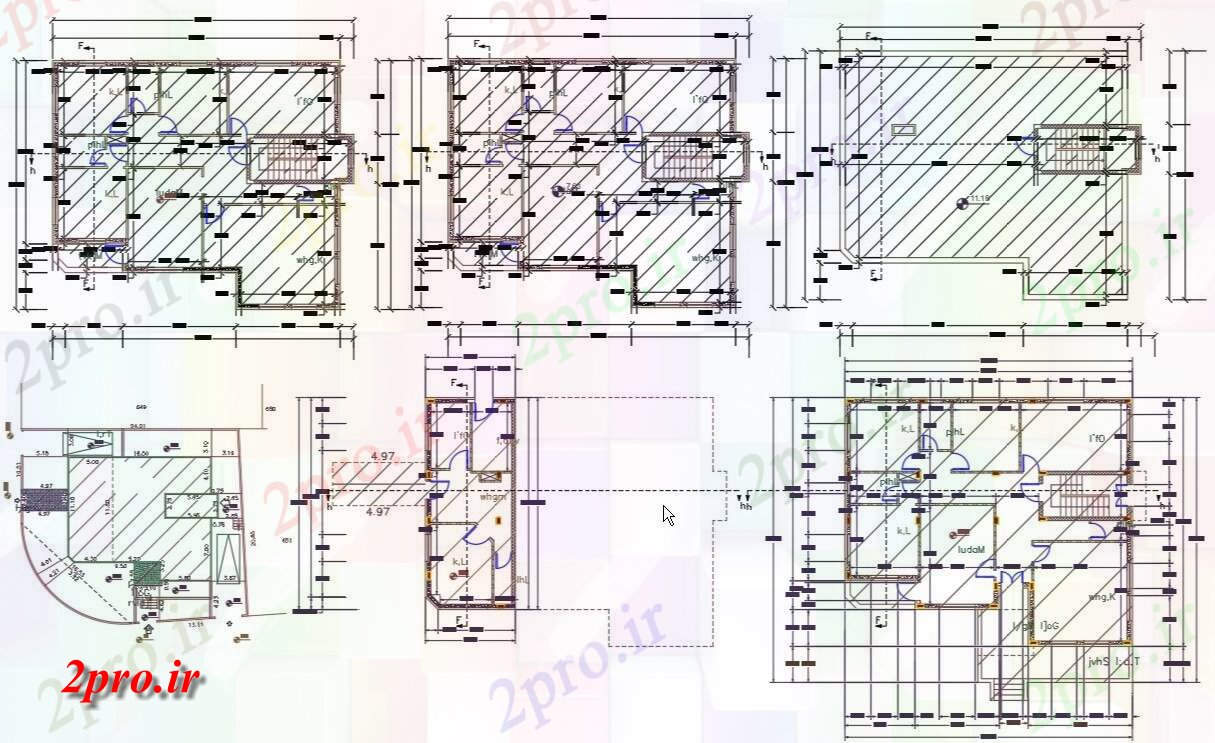 دانلود نقشه مسکونی  ، ویلایی ، آپارتمان  X 45      آپارتمان   خانه طرحی طبقه  (کد156228)