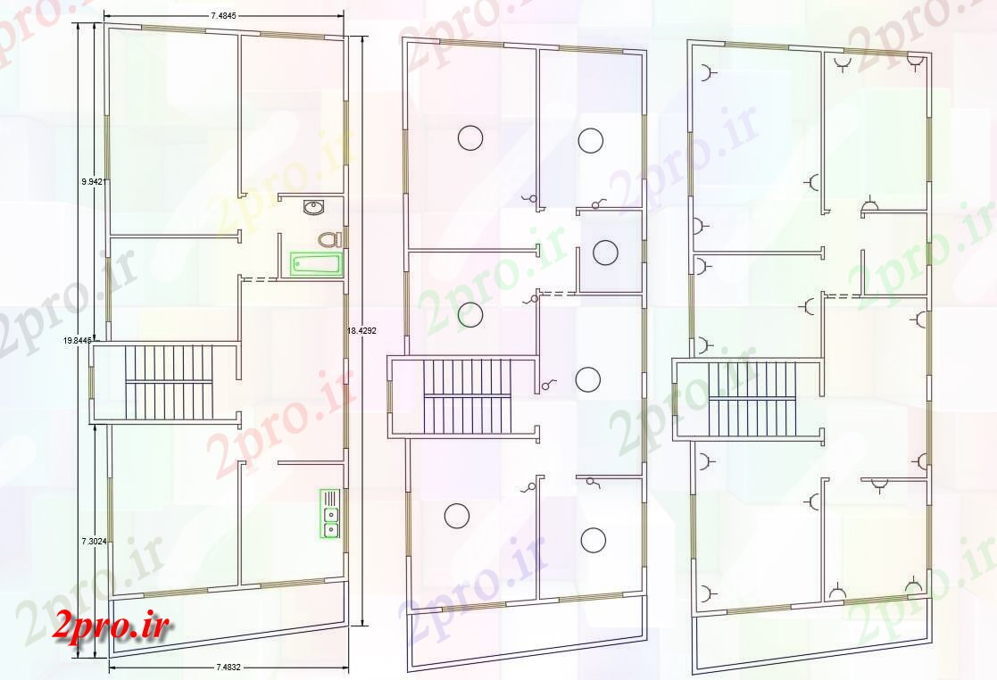 دانلود نقشه مسکونی  ، ویلایی ، آپارتمان  توسط 62 پا آپارتمان   طرحی برق (کد156236)