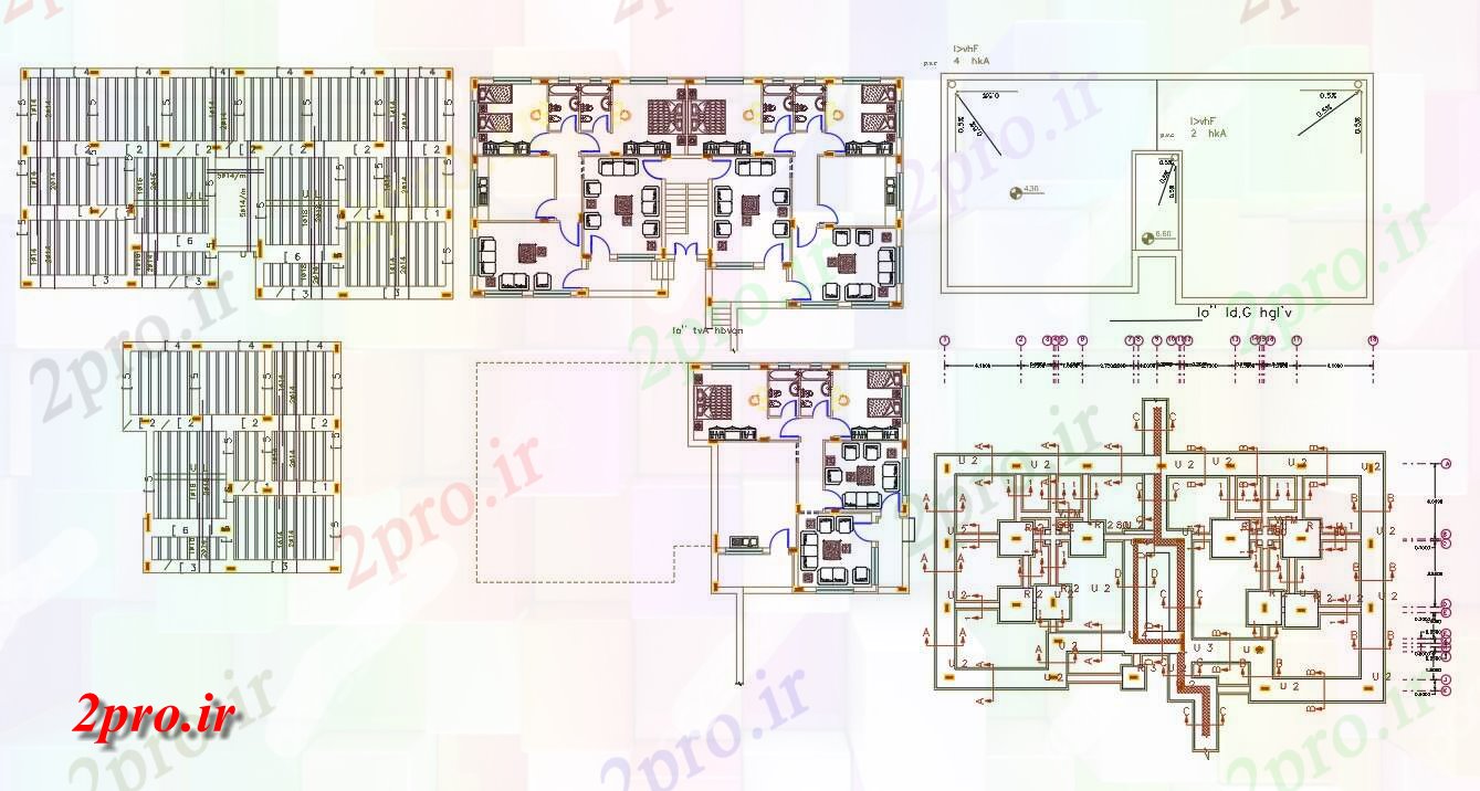 دانلود نقشه مسکونی  ، ویلایی ، آپارتمان  BHK آپارتمان   مبلمان طراحی   (کد156250)