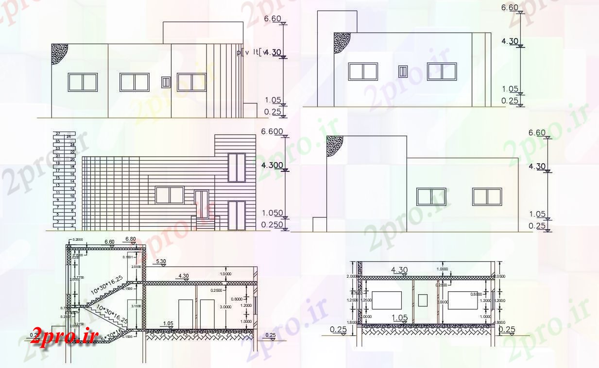 دانلود نقشه مسکونی  ، ویلایی ، آپارتمان  معماری ساختمان خانه بخشی نما طراحی (کد156258)