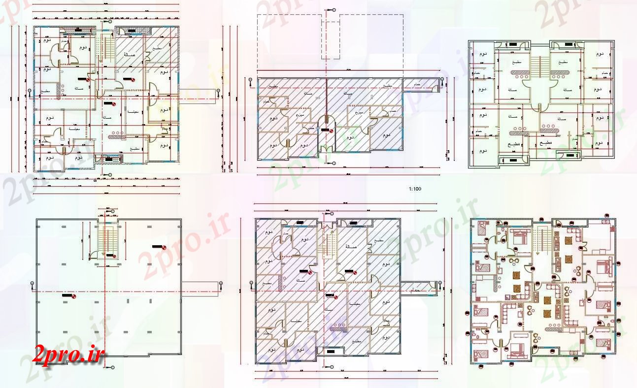 دانلود نقشه مسکونی  ، ویلایی ، آپارتمان  BHK معماری آپارتمان   طرحی  (کد156275)