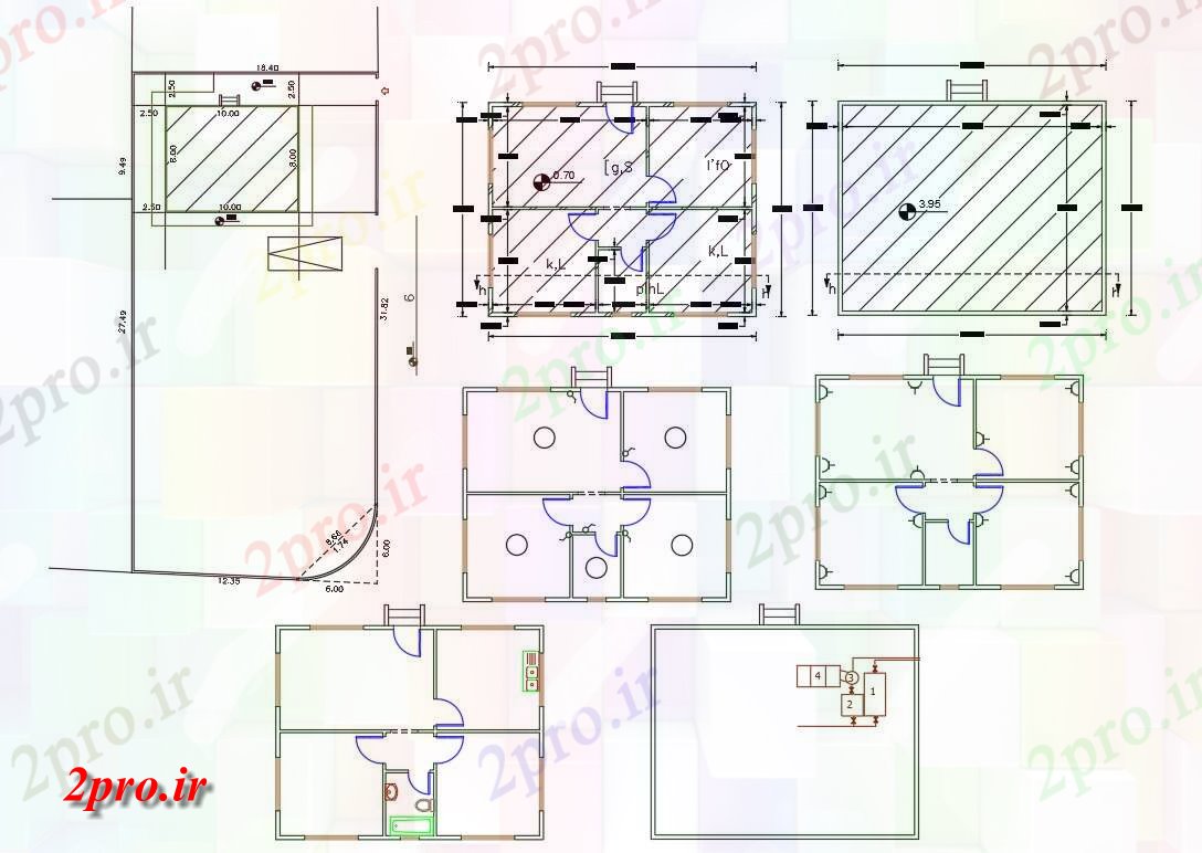 دانلود نقشه مسکونی ، ویلایی ، آپارتمان X 32 'اندازه پلات برای 2 کوچک BHK خانه 8 در 10 متر (کد156279)