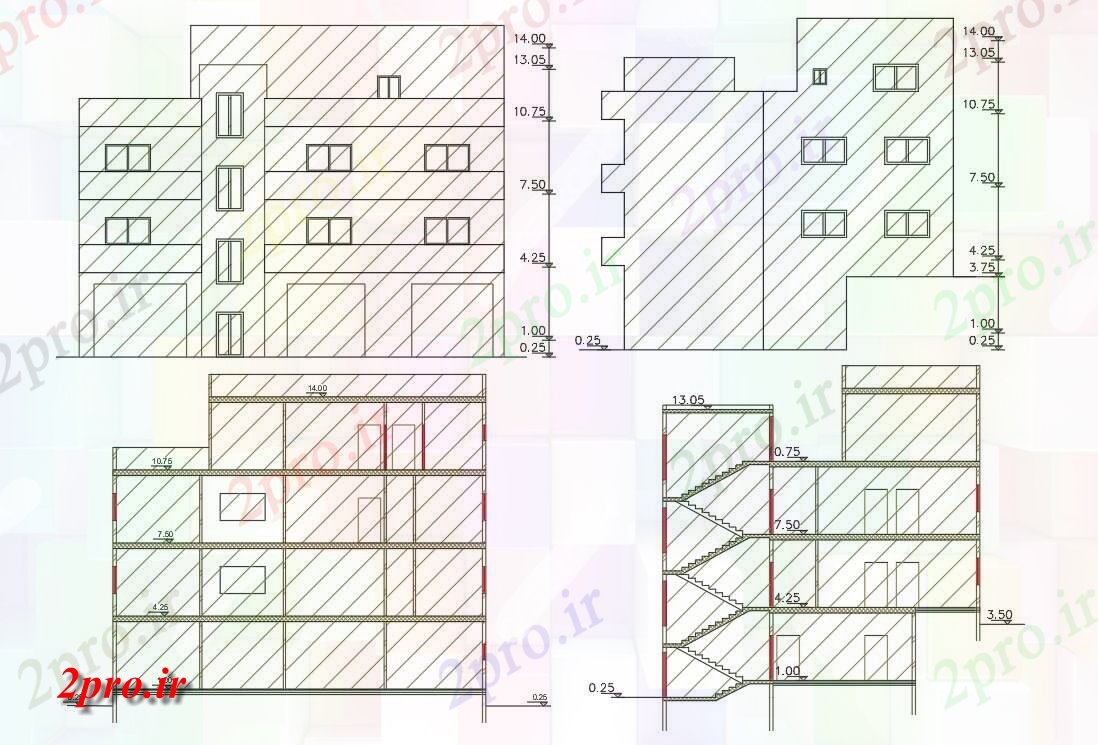 دانلود نقشه مسکونی  ، ویلایی ، آپارتمان  فوت مربع آپارتمان   طراحی ساختمان  (کد156284)