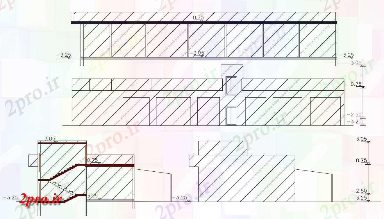 دانلود نقشه ساختمان اداری - تجاری - صنعتی فوت مربع تجاری طراحی ساختمان  (کد156287)