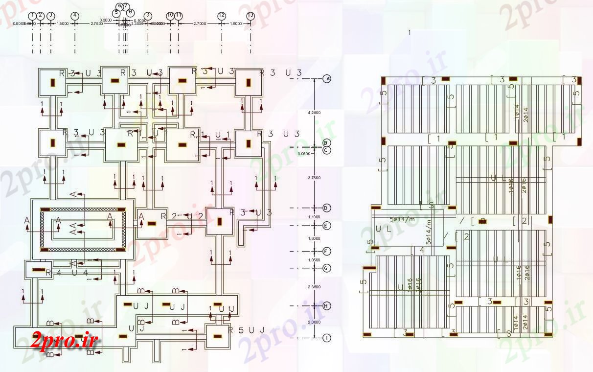 دانلود نقشه جزئیات ستون طرحی ساخت و ساز اتوکد خانه نشیمن  (کد156297)
