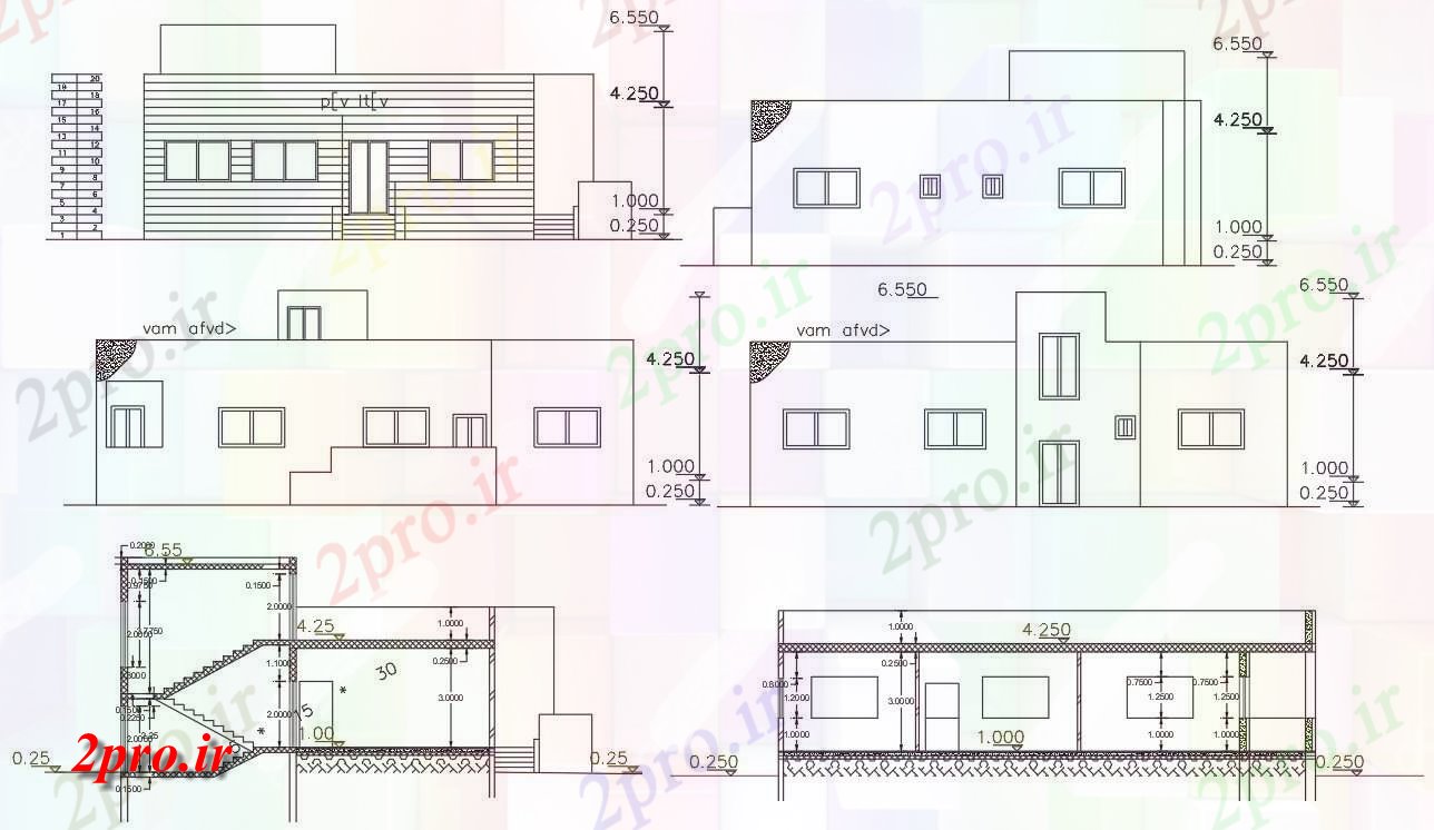 دانلود نقشه مسکونی  ، ویلایی ، آپارتمان  فوت مربع ساختمان خانه (کد156315)