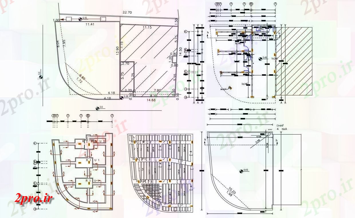 دانلود نقشه ساختمان اداری - تجاری - صنعتی فروشگاه تجاری کار ساخت و ساز 13 در 15 متر (کد156320)