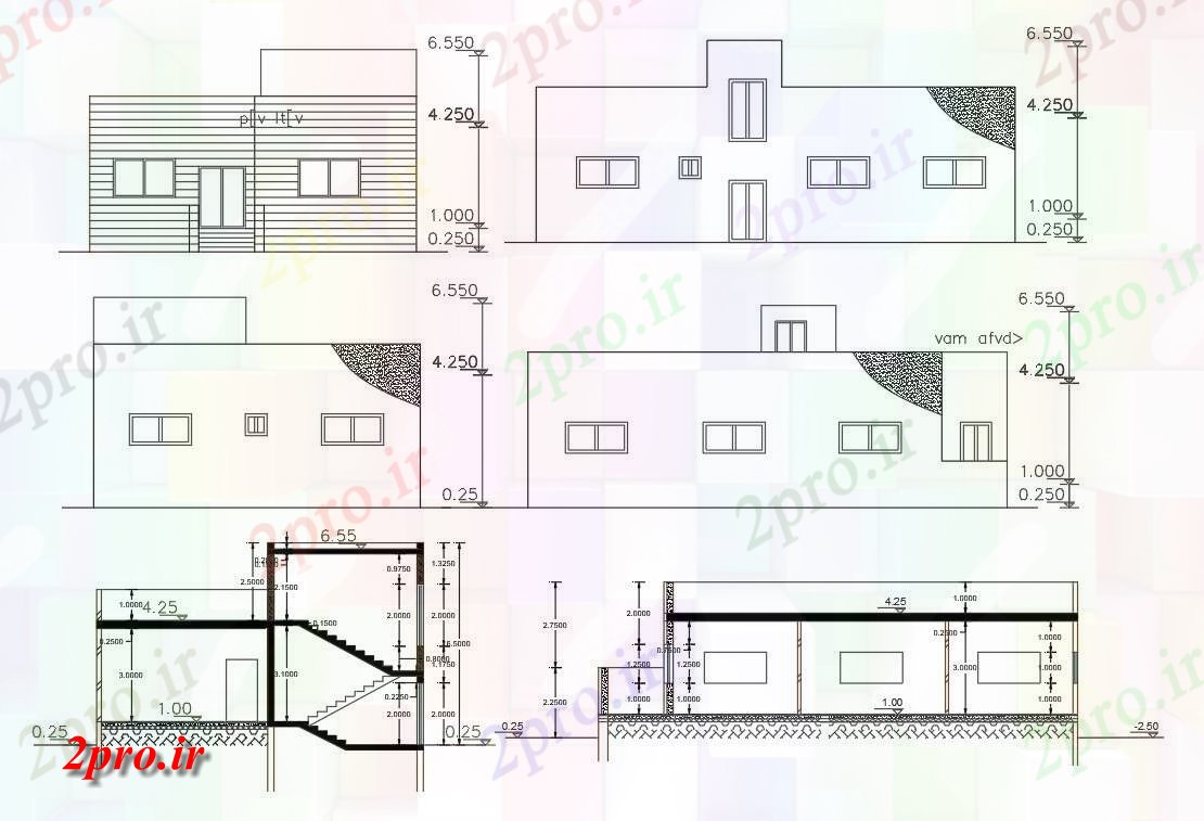 دانلود نقشه مسکونی  ، ویلایی ، آپارتمان  فوت مربع ساختمان خانه (کد156323)