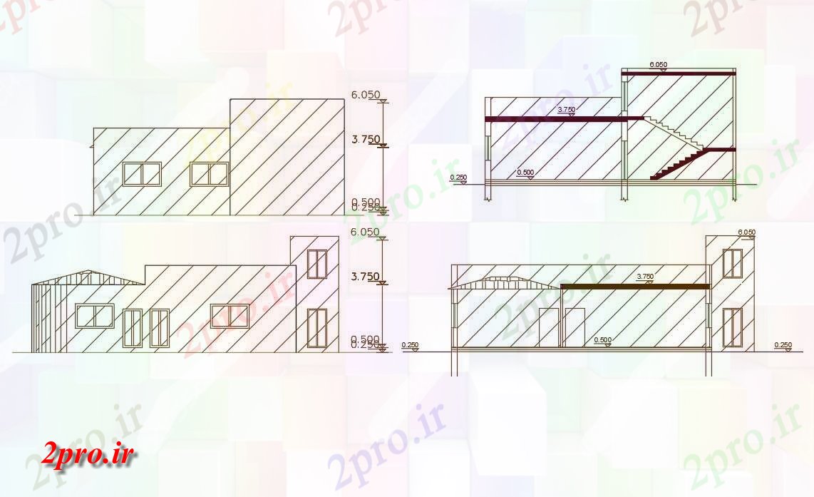 دانلود نقشه مسکونی  ، ویلایی ، آپارتمان  BHK تک طبقه ساختمان خانه (کد156334)