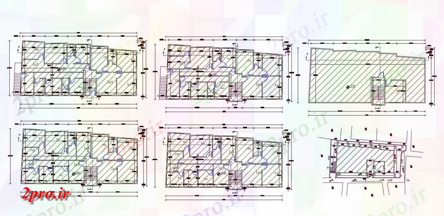 دانلود نقشه مسکونی  ، ویلایی ، آپارتمان  و 4 BHK آپارتمان   طرحی طبقه  (کد156335)