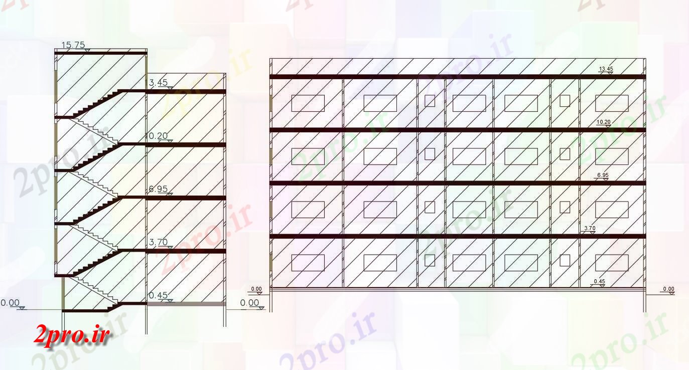 دانلود نقشه مسکونی  ، ویلایی ، آپارتمان  سطحی آپارتمان   ساختمان بخش  نشیمن (کد156337)