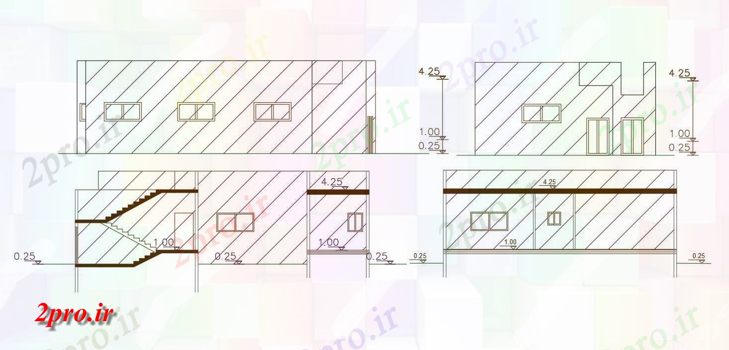 دانلود نقشه مسکونی  ، ویلایی ، آپارتمان  فوت مربع خانه (کد156339)