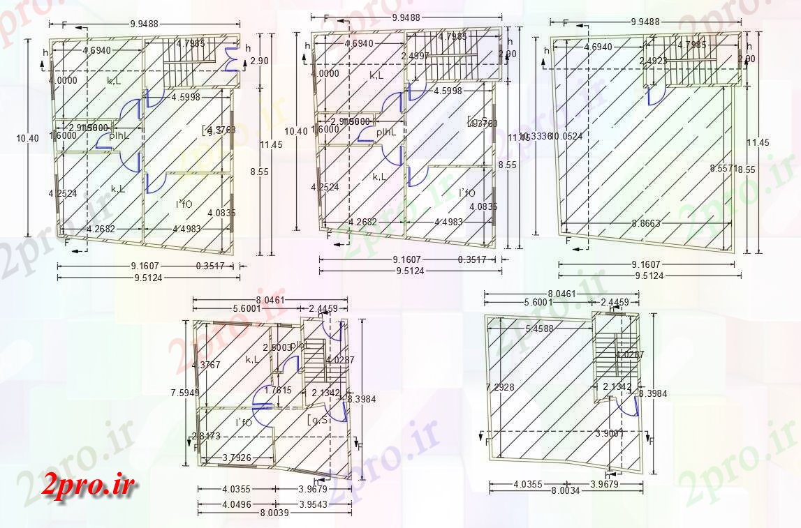 دانلود نقشه مسکونی ، ویلایی ، آپارتمان X 32 'طرحی خانه (107 میدان متری) 9 در 10 متر (کد156343)