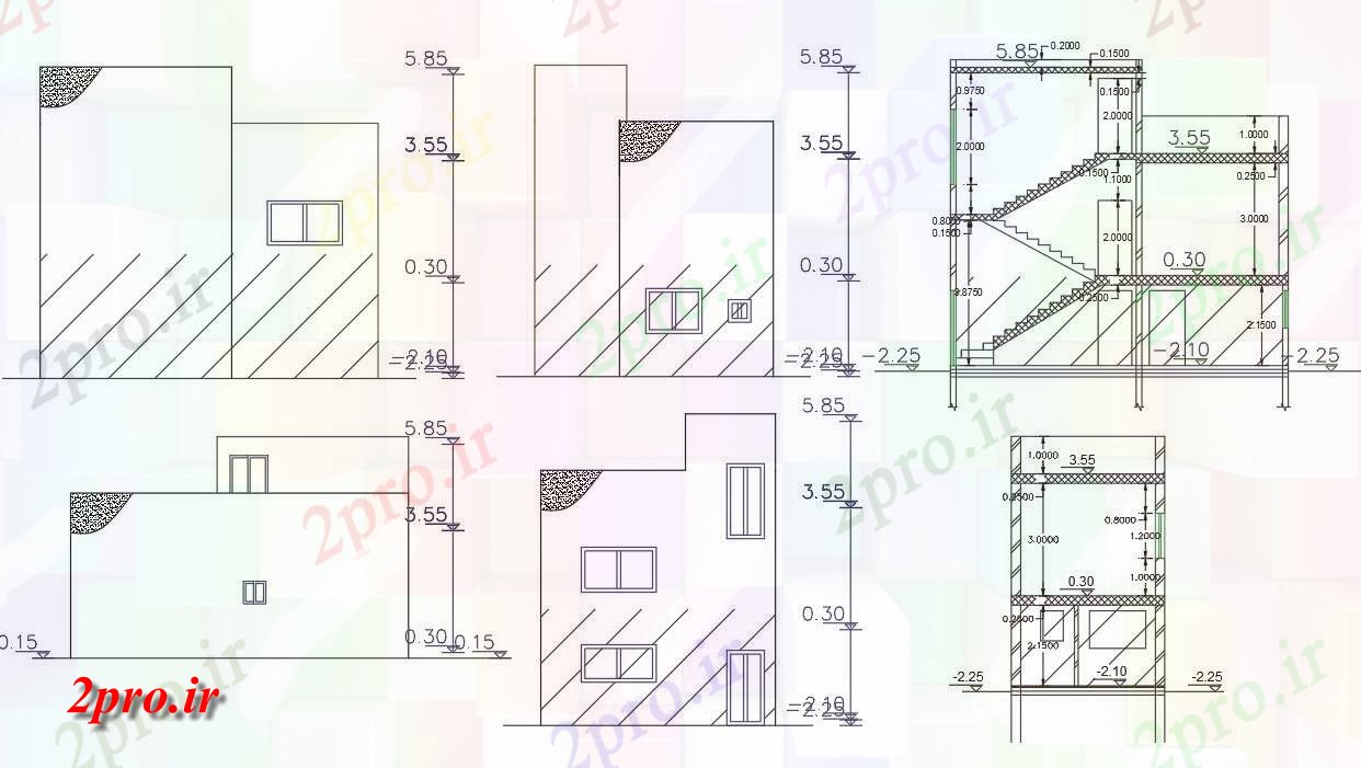 دانلود نقشه مسکونی  ، ویلایی ، آپارتمان  فوت مربع ساختمان خانه (کد156355)