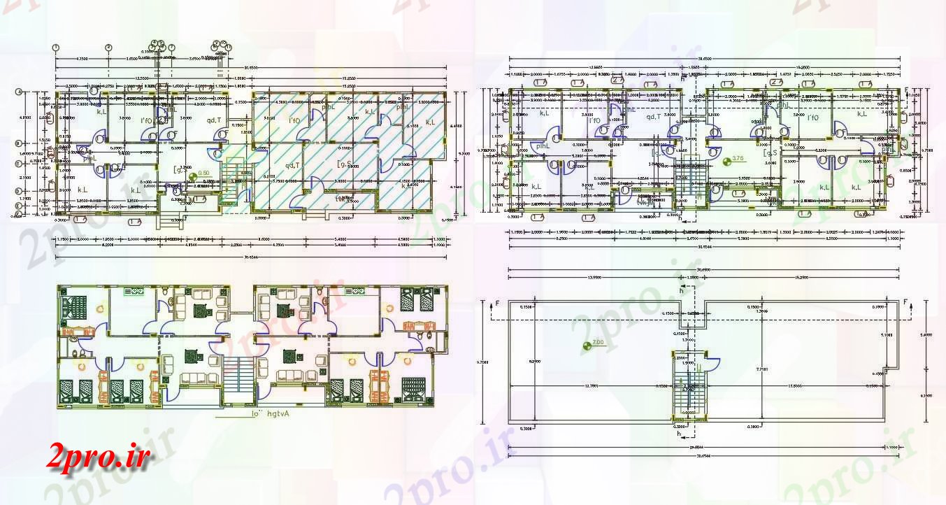 دانلود نقشه مسکونی  ، ویلایی ، آپارتمان  BHK آپارتمان   طرحی مبلمان اتوکد  (کد156364)