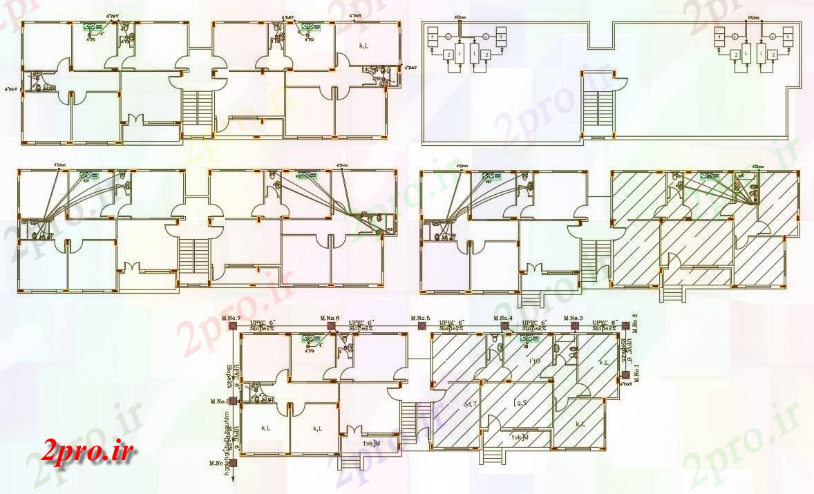 دانلود نقشه مسکونی  ، ویلایی ، آپارتمان  BHK خانه لوله کشی طرح (کد156366)