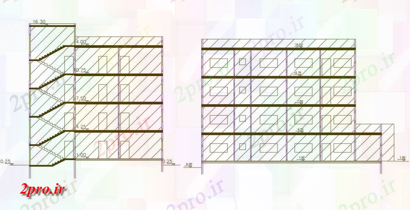 دانلود نقشه مسکونی  ، ویلایی ، آپارتمان  سطحی آپارتمان   ساختمان بخش نشیمن   (کد156372)