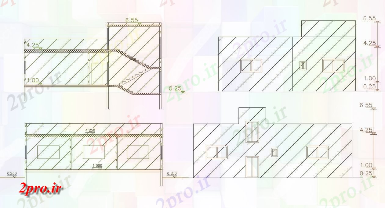 دانلود نقشه مسکونی  ، ویلایی ، آپارتمان  فوت مربع خانه (کد156383)