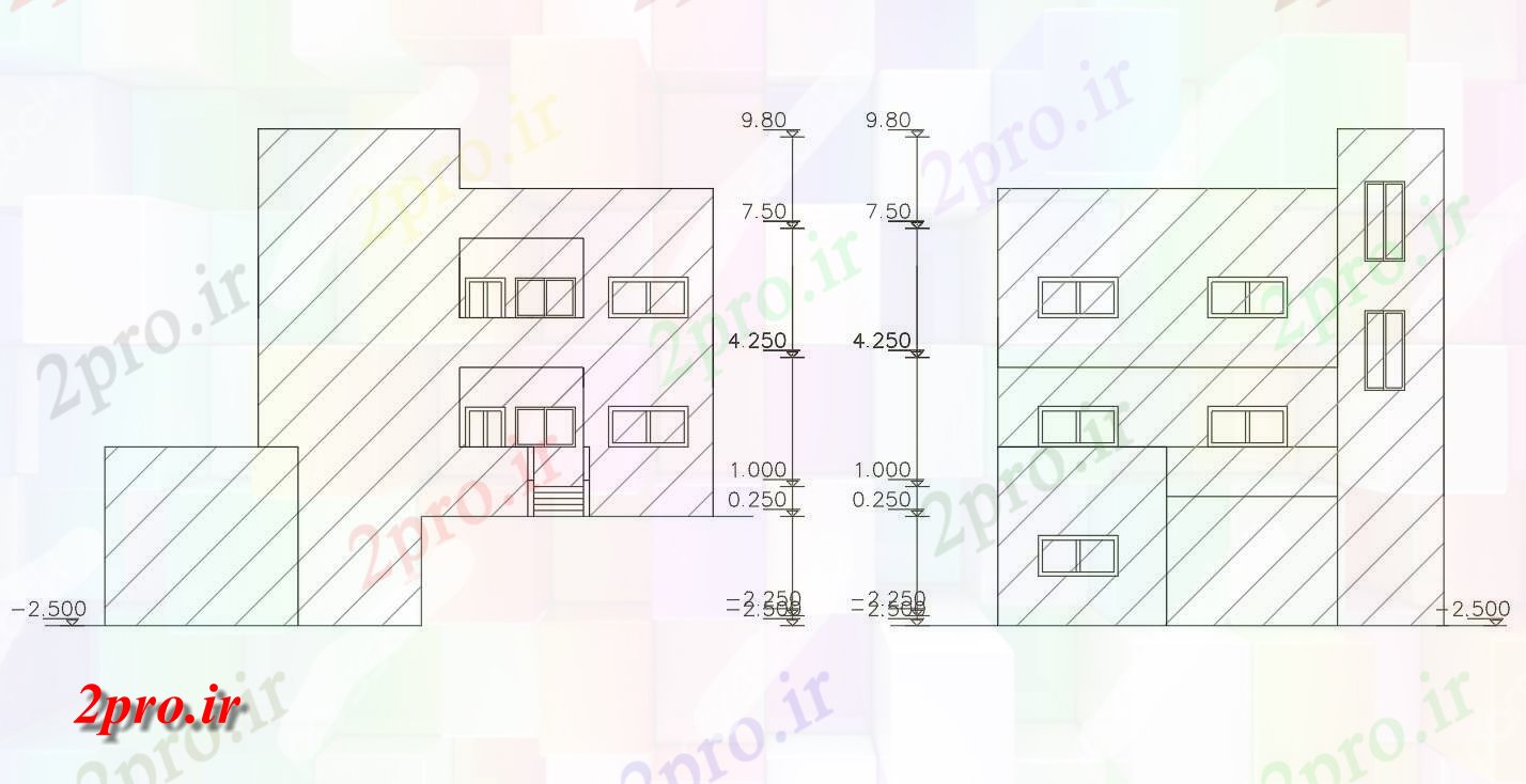 دانلود نقشه مسکونی  ، ویلایی ، آپارتمان  میدان حیاط خانه طراحی ساختمان  (کد156385)