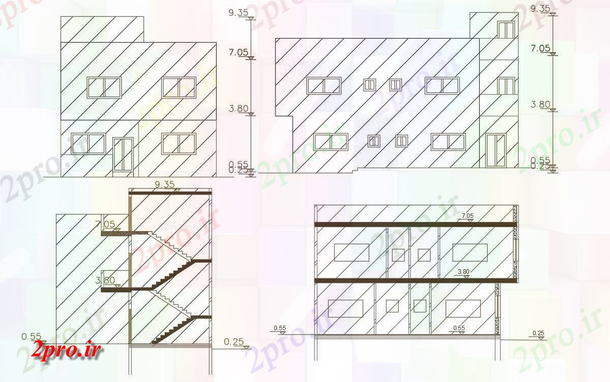 دانلود نقشه مسکونی  ، ویلایی ، آپارتمان  میدان حیاط خانه طراحی ساختمان  (کد156396)