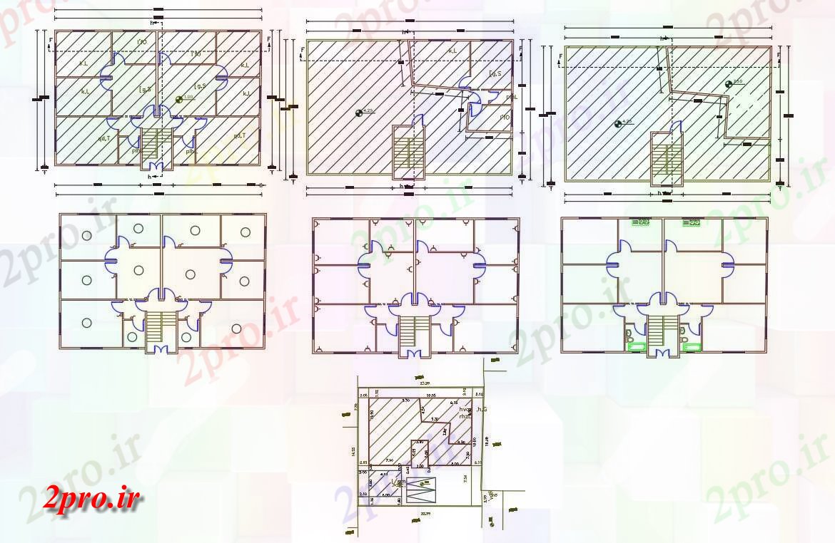 دانلود نقشه خانه های کوچک ، نگهبانی ، سازمانی - BHK اقامت خانه طراحی 12 در 19 متر (کد156397)