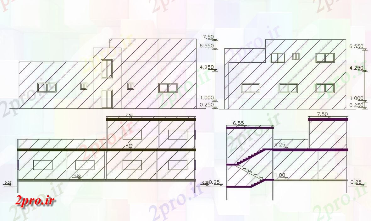 دانلود نقشه مسکونی  ، ویلایی ، آپارتمان  خانه اقامت طراحی ساختمان  (کد156398)