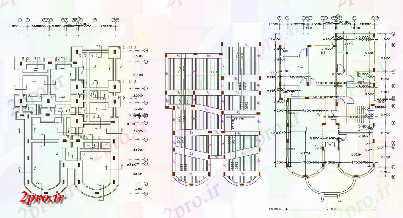 دانلود نقشه خانه های کوچک ، نگهبانی ، سازمانی - BHK لوکس خانه طرحی کار به 13 در 20 متر (کد156399)