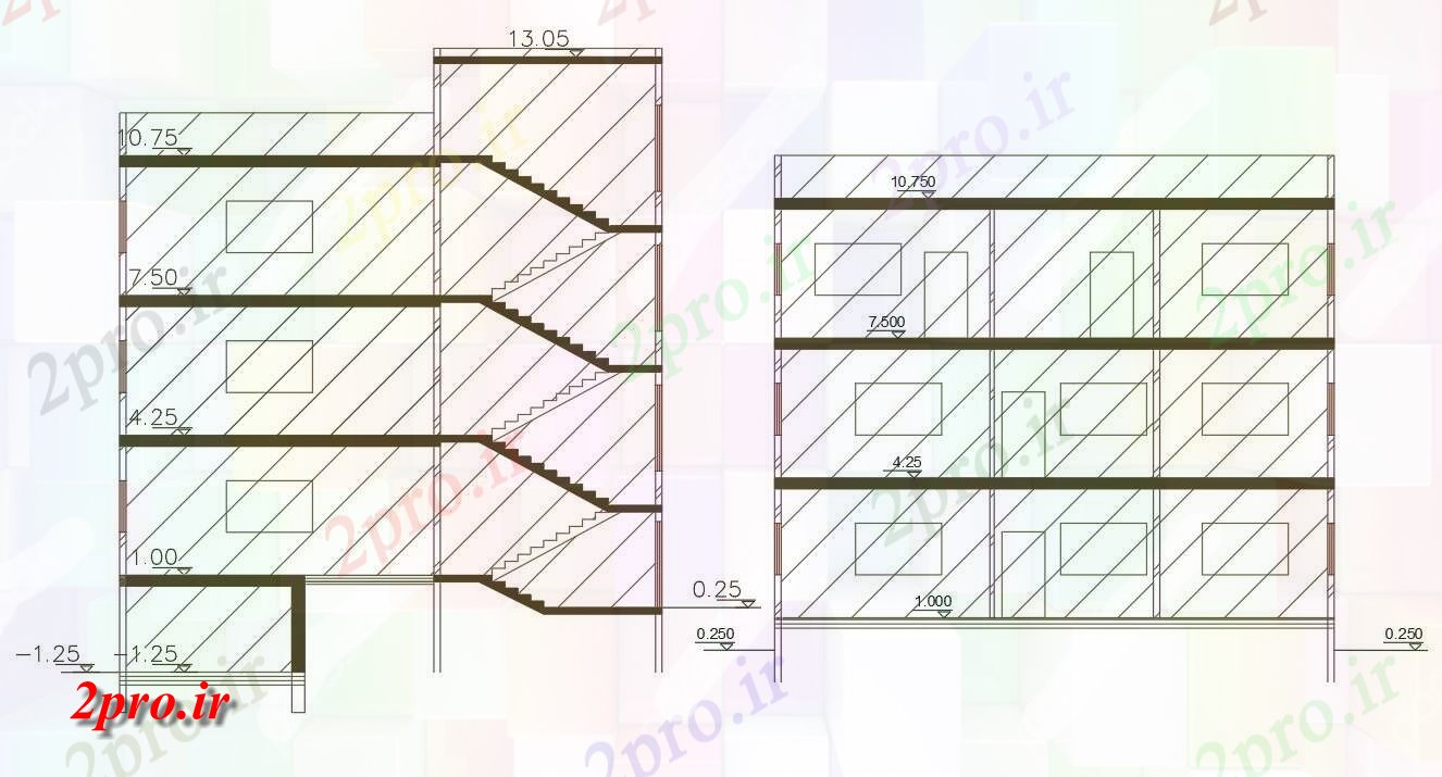 دانلود نقشه مسکونی  ، ویلایی ، آپارتمان  میدان حیاط آپارتمان   ساختمان بخش نشیمن (کد156406)